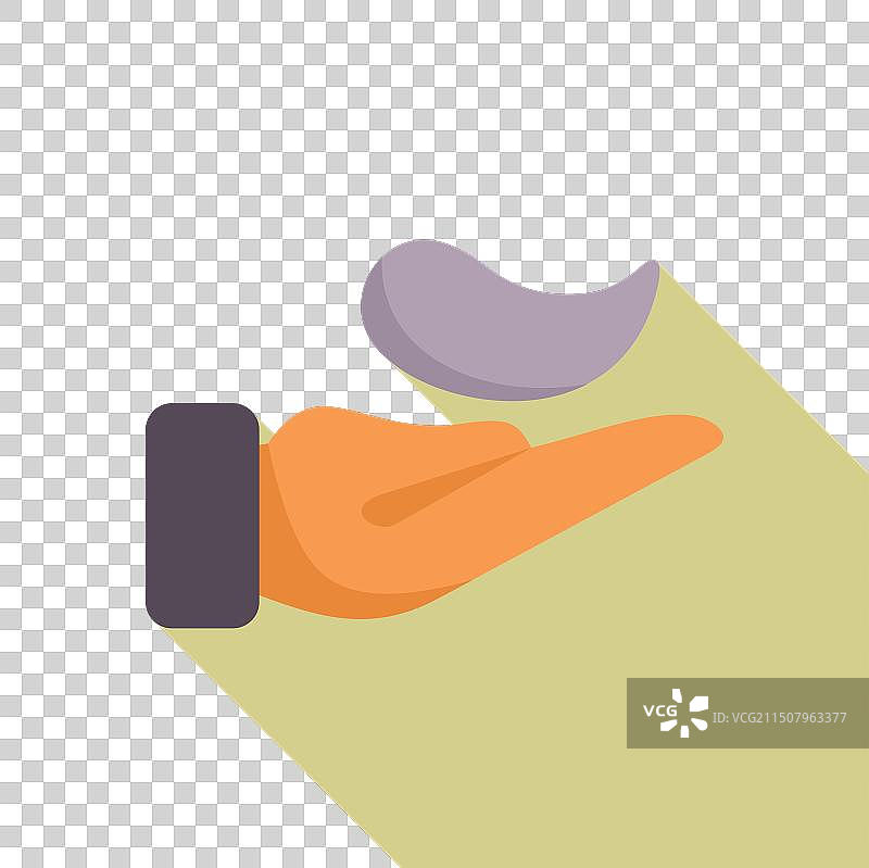 手持品客薯片的扁平设计图片素材