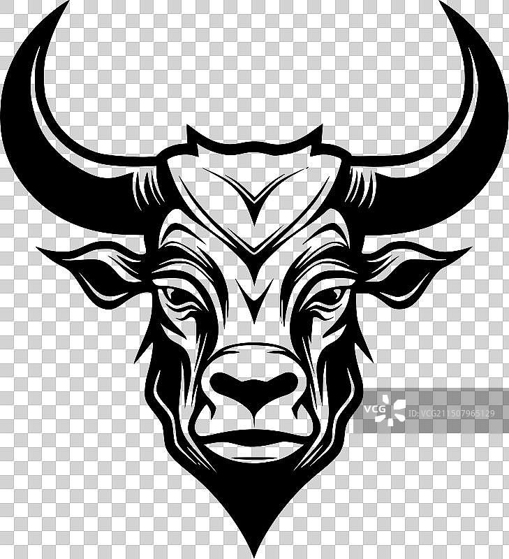 公牛极简扁平风标志图片素材