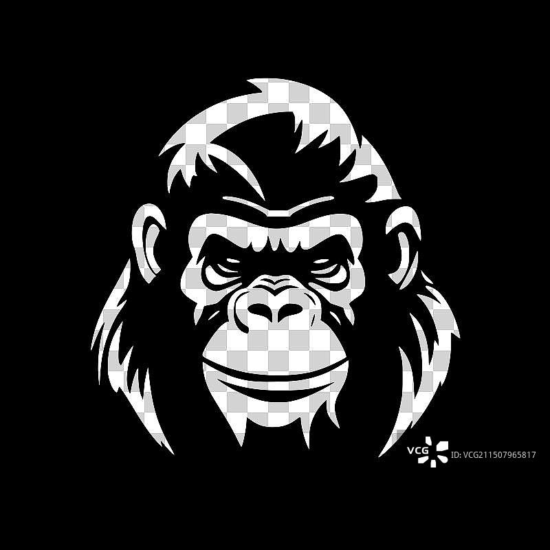 黑猩猩极简剪影图片素材