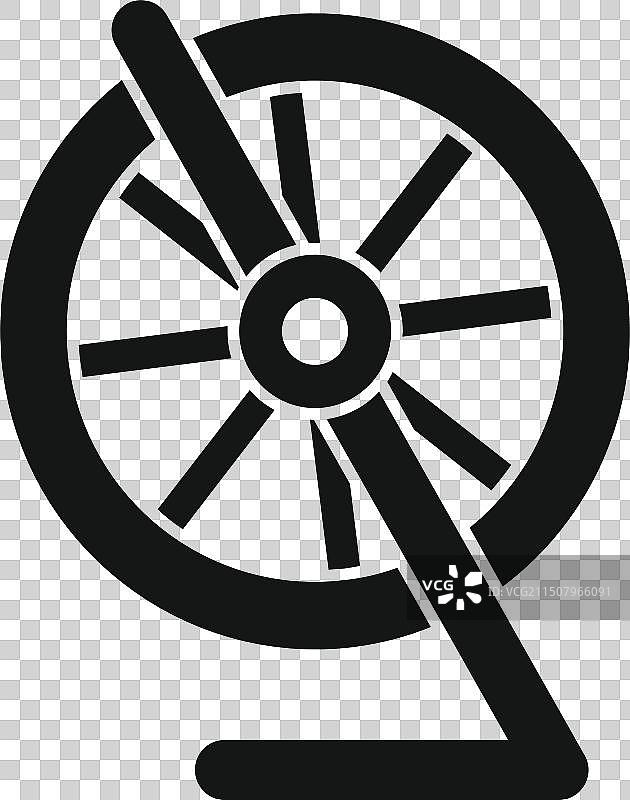 复古黑白纺车轮廓图片素材