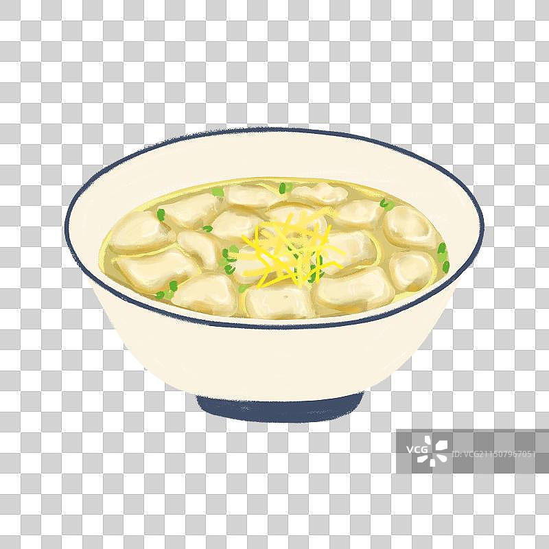 苏州特色美食插画馄饨图片素材
