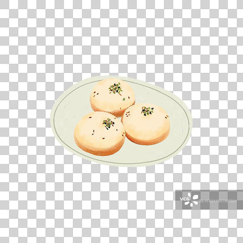 苏州特色美食插画生煎包图片素材