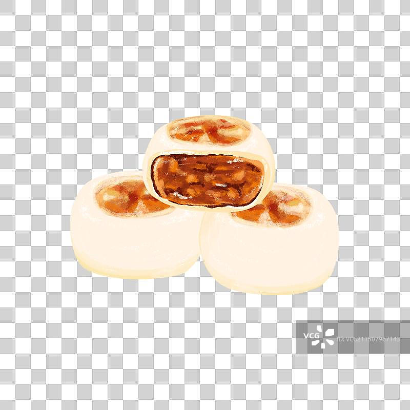 苏州特色美食插画鲜肉月饼图片素材