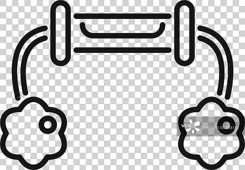 带弹簧握力器的线条艺术图标图片素材