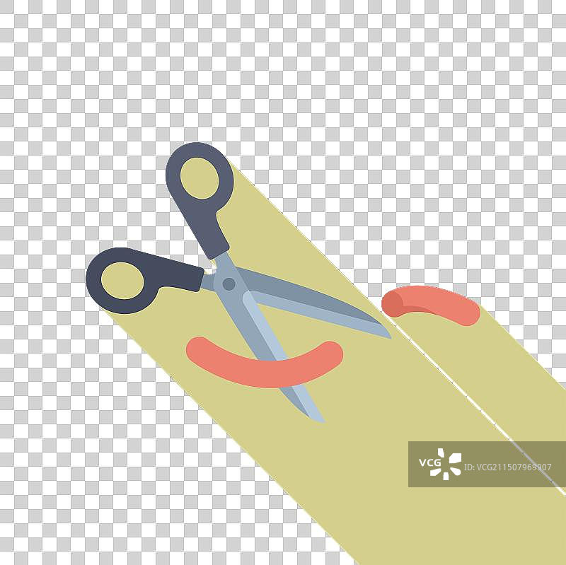 卡通剪刀剪彩带图片素材