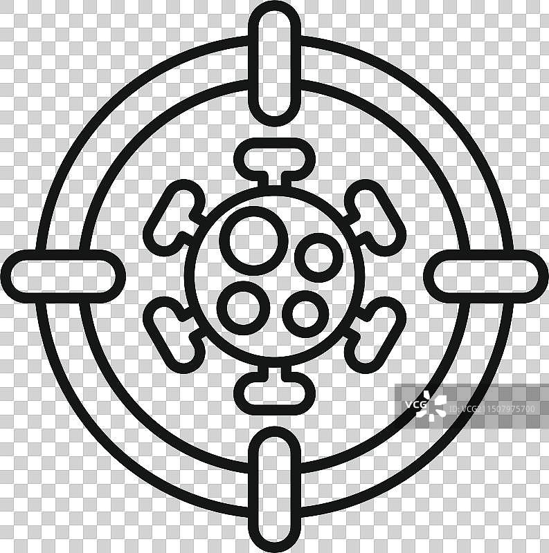 目标图标下的黑白冠状病毒图片素材