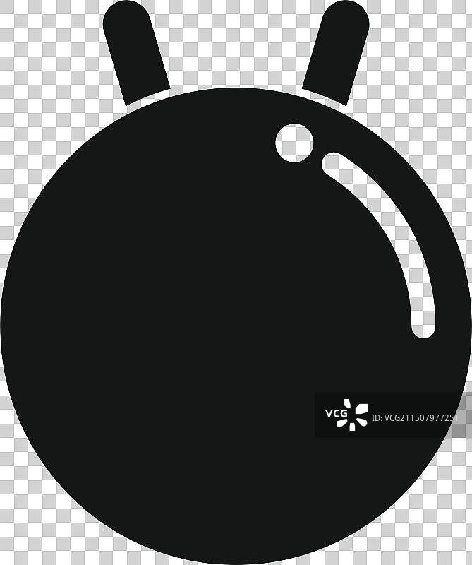 黑色电视天线图标剪影图片素材