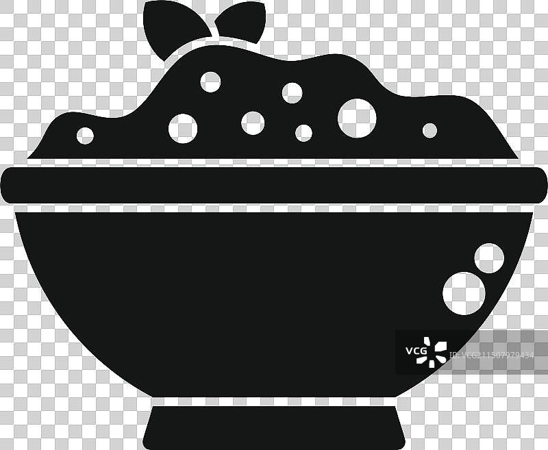 黑色剪影甜点碗图片素材