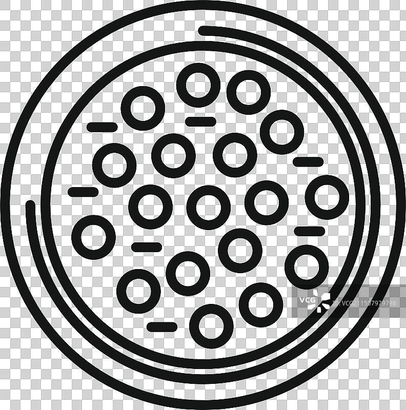 意大利香肠披萨黑白图标图片素材