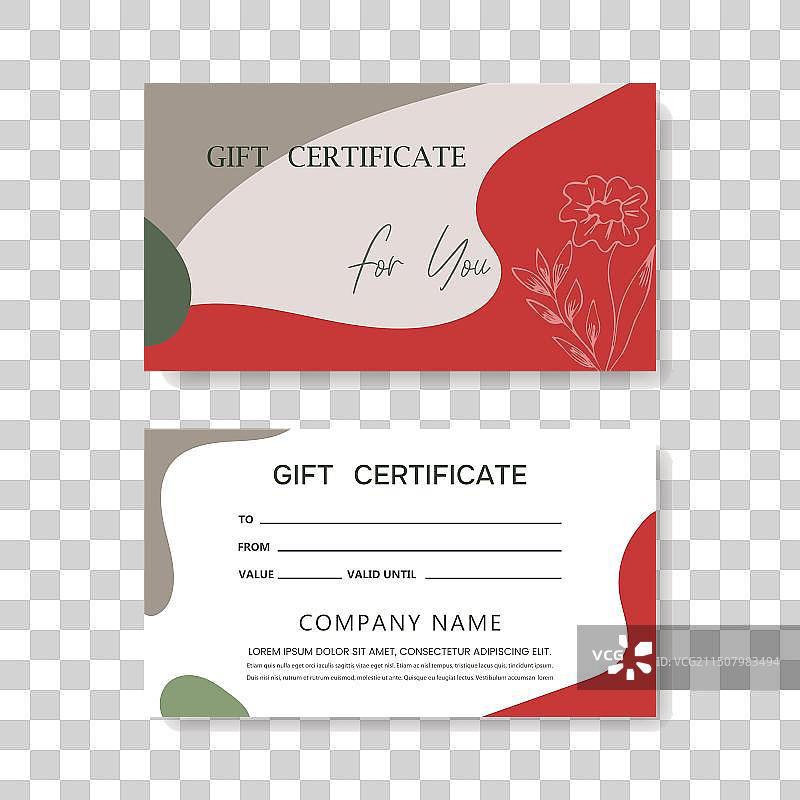 现代礼品卡模板套装图片素材