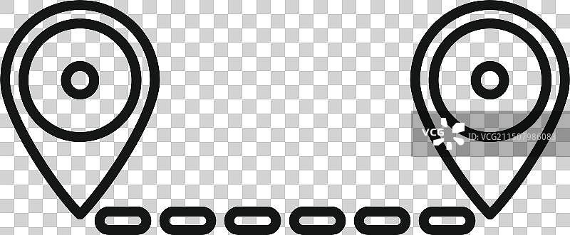 两点定位图标之间的路线图片素材