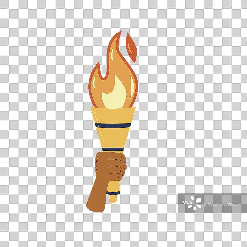 手持燃烧火焰的火炬图片素材