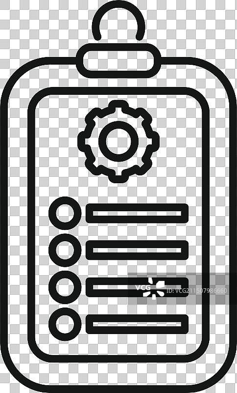 带有齿轮符号的清单图标图片素材