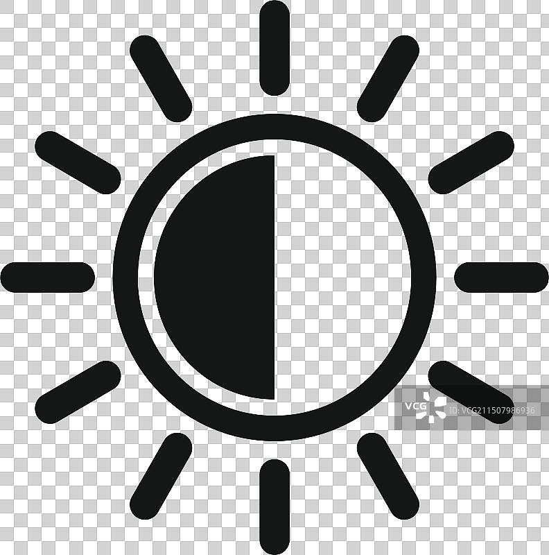 极简主义黑白太阳图标图片素材