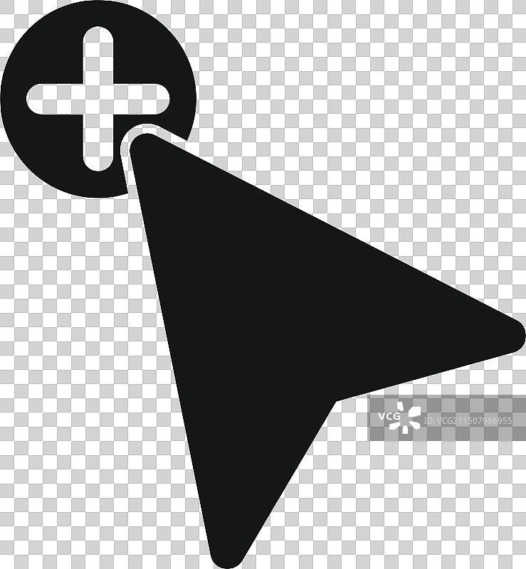 带加号的鼠标指针图标图片素材