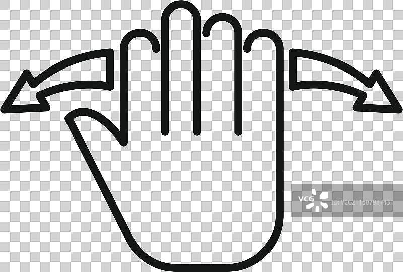 手部滑动姿势黑色轮廓图片素材