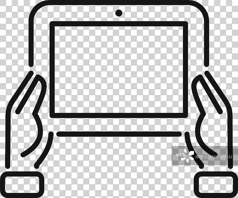 手持平板电脑线性艺术图片素材