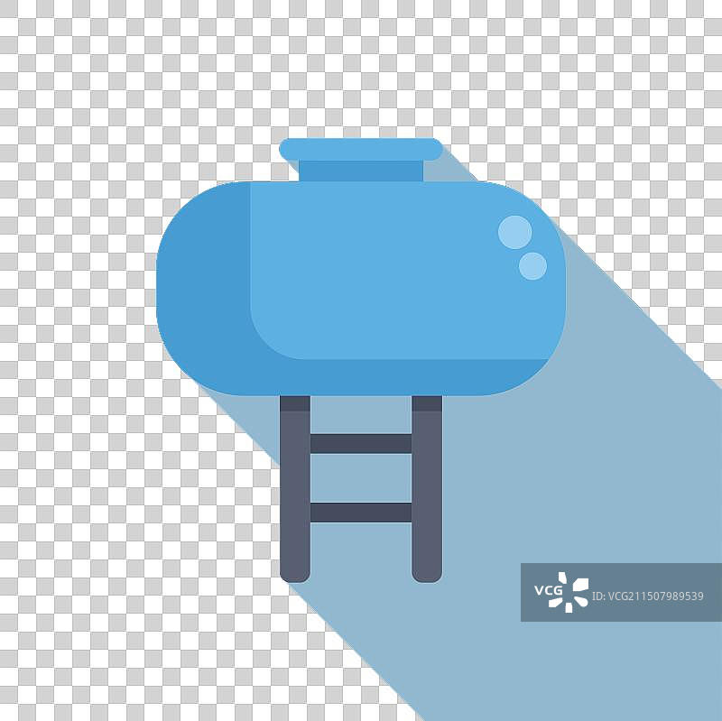 扁平风格蓝色水箱支架图标图片素材
