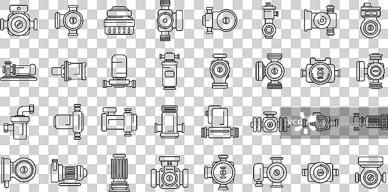 水循环泵图标合集A图片素材