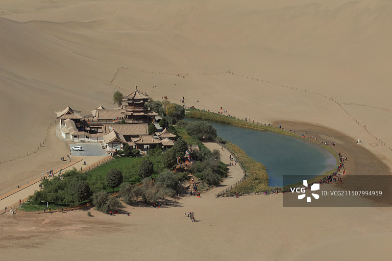 张掖高台县月牙湖景区图片素材