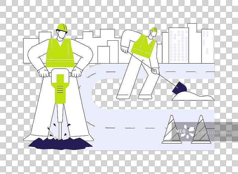 道路养护工作的抽象概念图片素材