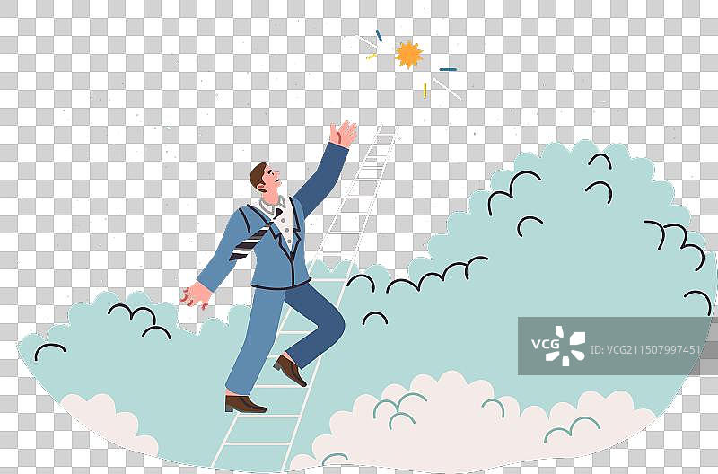 追逐梦想的商人攀登职业阶梯图片素材