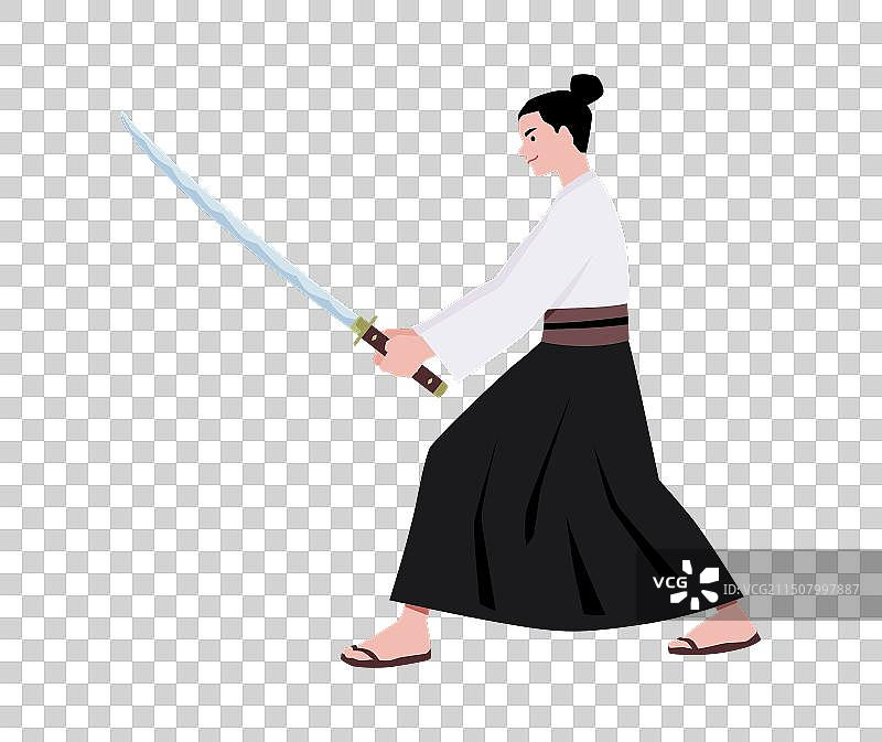 武士持剑战斗姿势图片素材