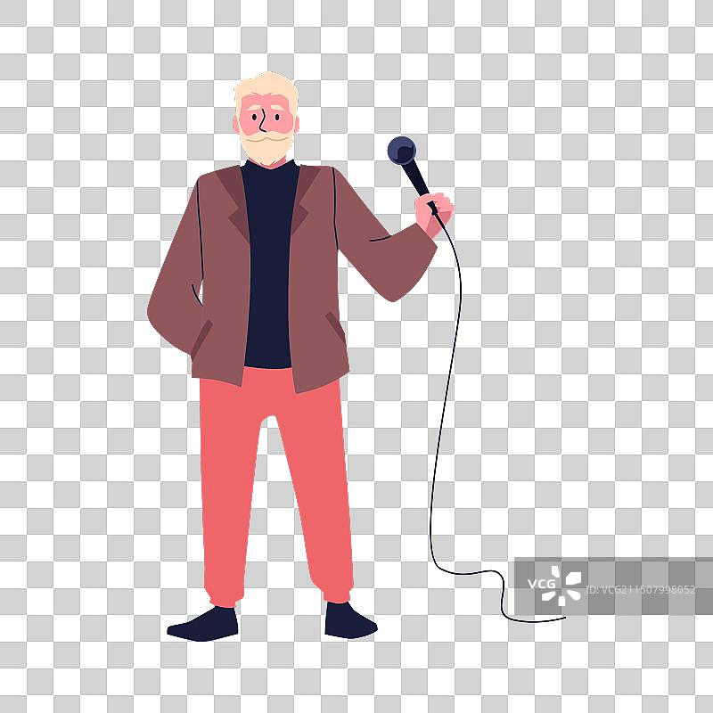 幽默的单口相声，年老的喜剧演员图片素材