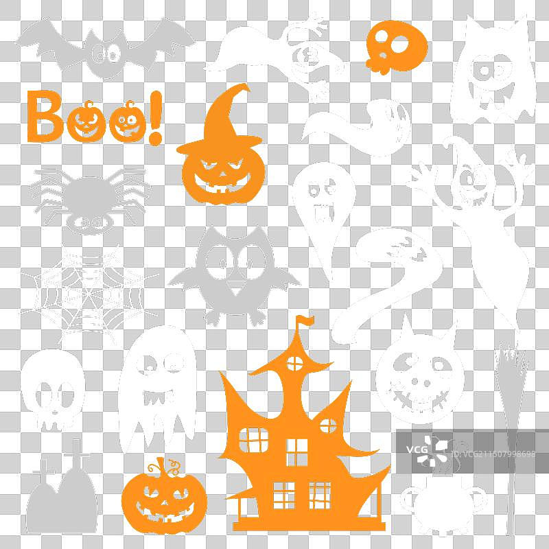 万圣节剪影合集图片素材