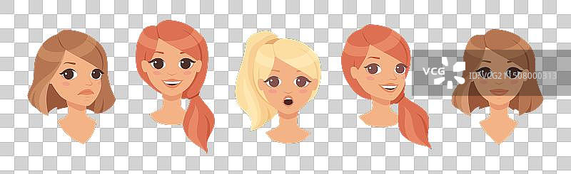 面部表情丰富的漂亮女人角色图片素材