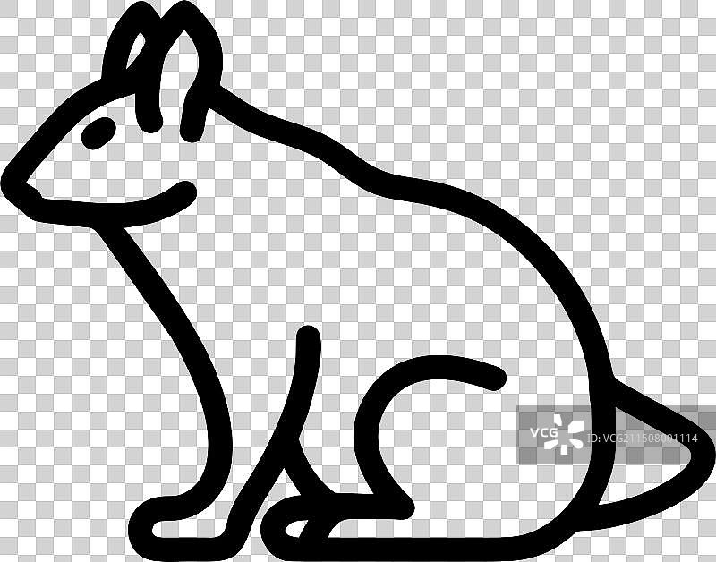 花鼠啮齿动物白色图标图片素材