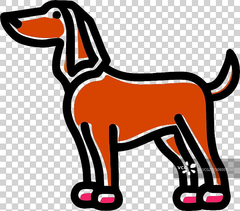 棕色艾尔涂鸦狗图标图片素材