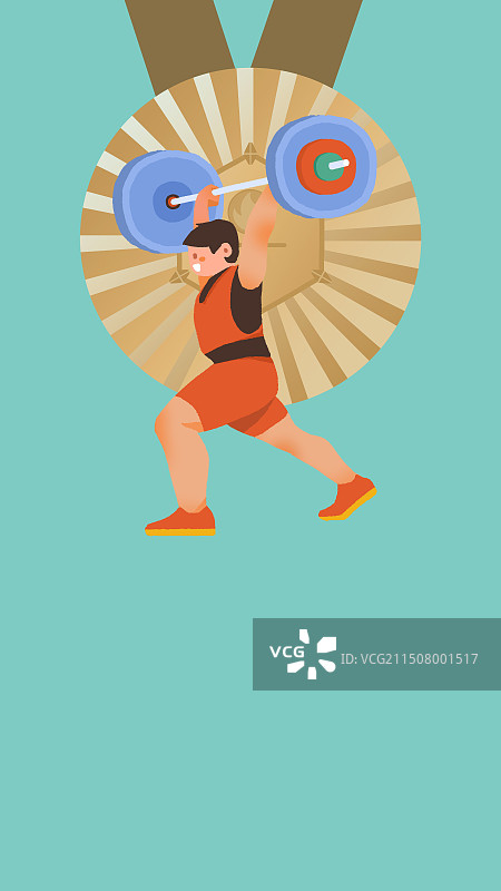 金牌运动男子举重图片素材