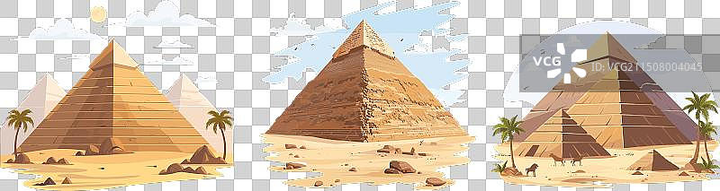 古埃及金字塔卡通概念图片素材