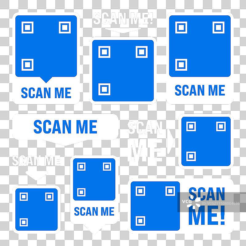 扫码支付二维码贴纸图片素材