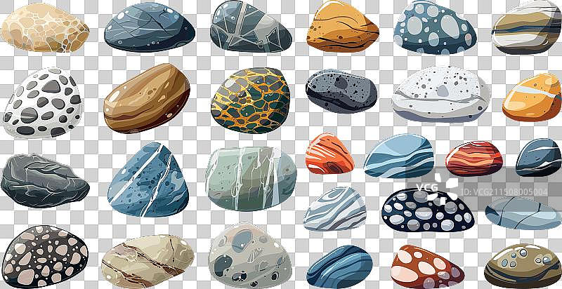 扁平风格海石卵石图片素材
