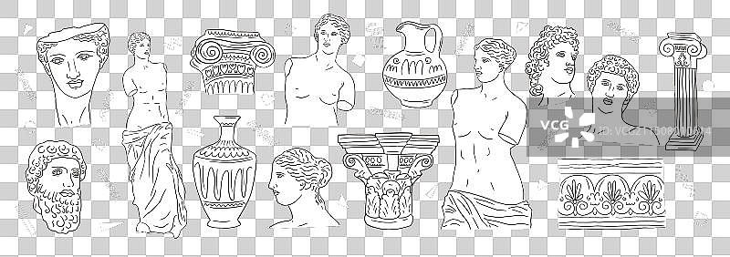 希腊古代大型复古雕像合集图片素材