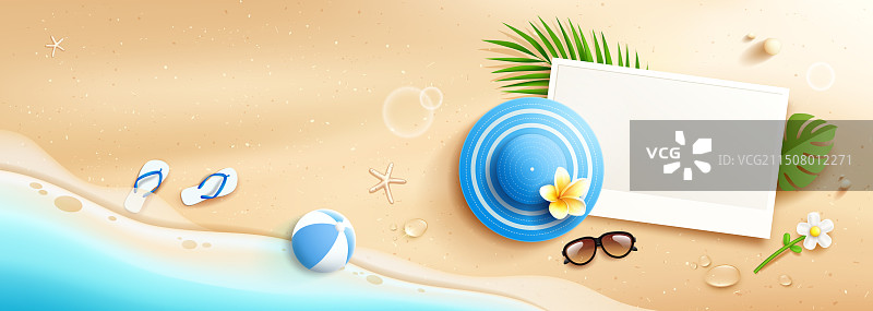 白色纸面空间夏季蓝白帽子图片素材