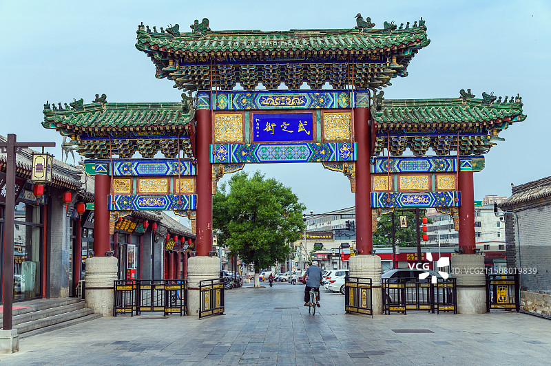 天津蓟州武定街与鼓楼广场城市风光图片素材