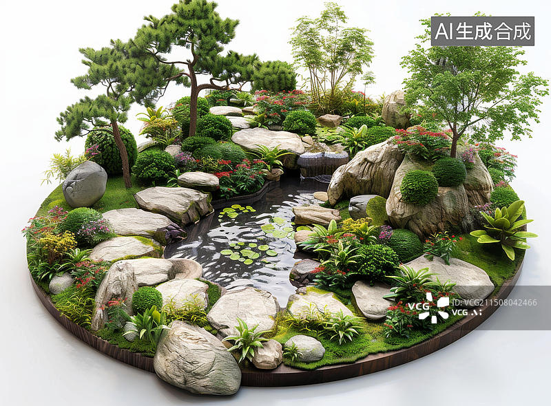 【AI数字艺术】枯山水的AI图片图片素材