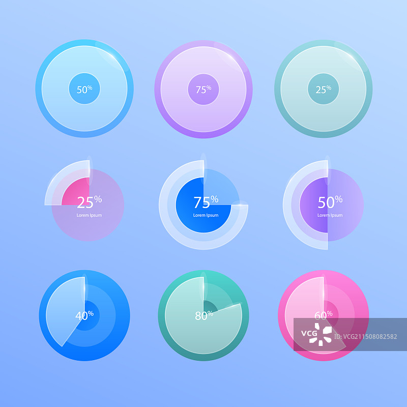 醒目的饼图展示图片素材