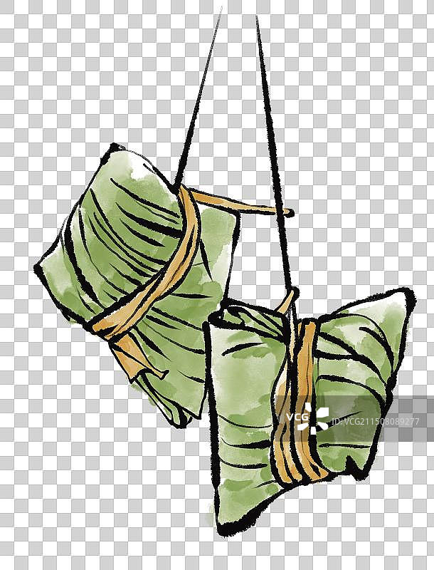 彩色 卡通画 插画 粽子 端午节 水墨风格 水彩 传统节日  图像 元素 免扣图片素材