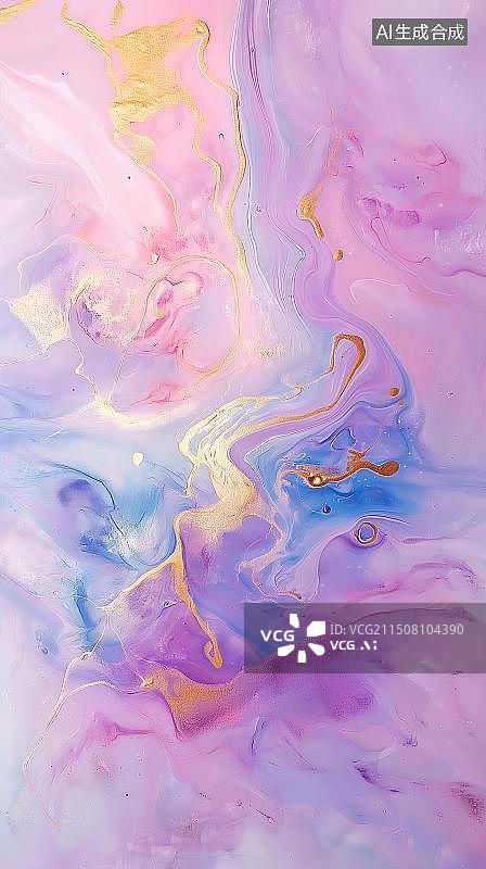 【AI数字艺术】一幅柔和色彩的环氧树脂颜料涂抹在画布上形成的抽象画纹理背景图片素材