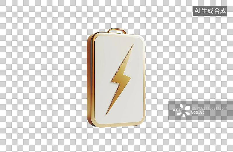 【AI数字艺术】可充电锂离子电池3D图标图片素材