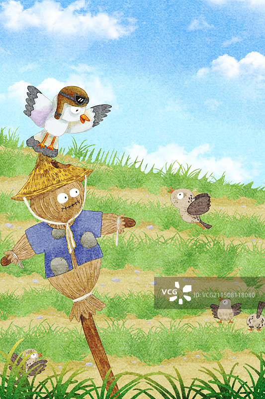 田野上的稻草人图片素材