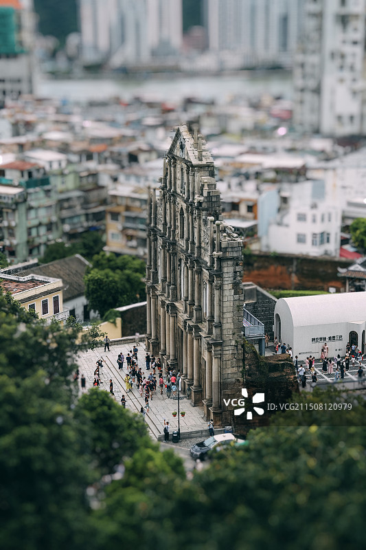 澳门地标大三巴微缩景观图片素材