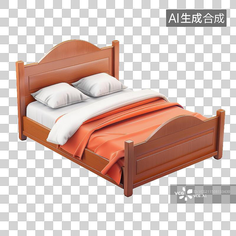 【AI数字艺术】3D渲染卡通床铺图片素材