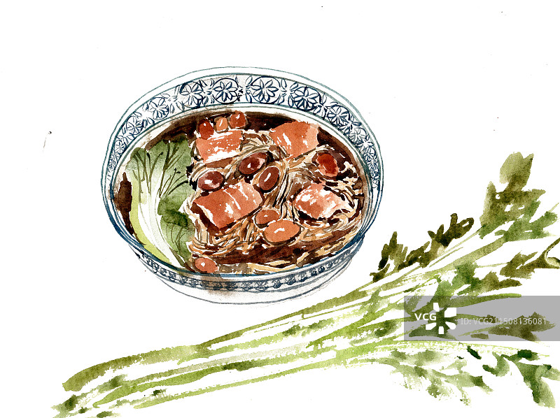 重庆小面与芹菜图片素材