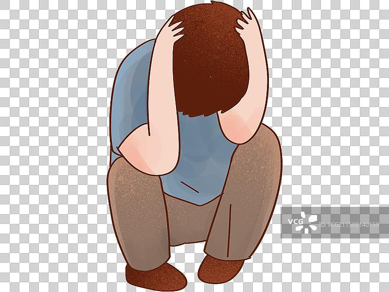 抱头痛苦的男人 男孩图片素材