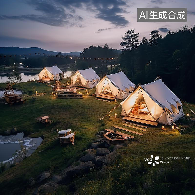 【AI数字艺术】最美露营基地图片素材
